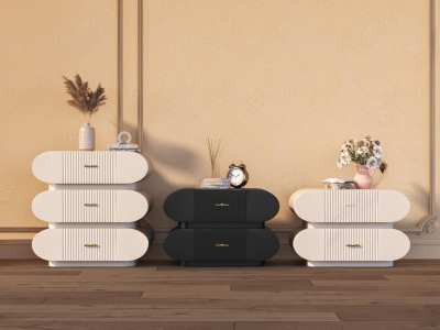 现代烤漆床头柜3D模型下载